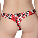 Red White And Black Digital Camo Print Women's Thong
