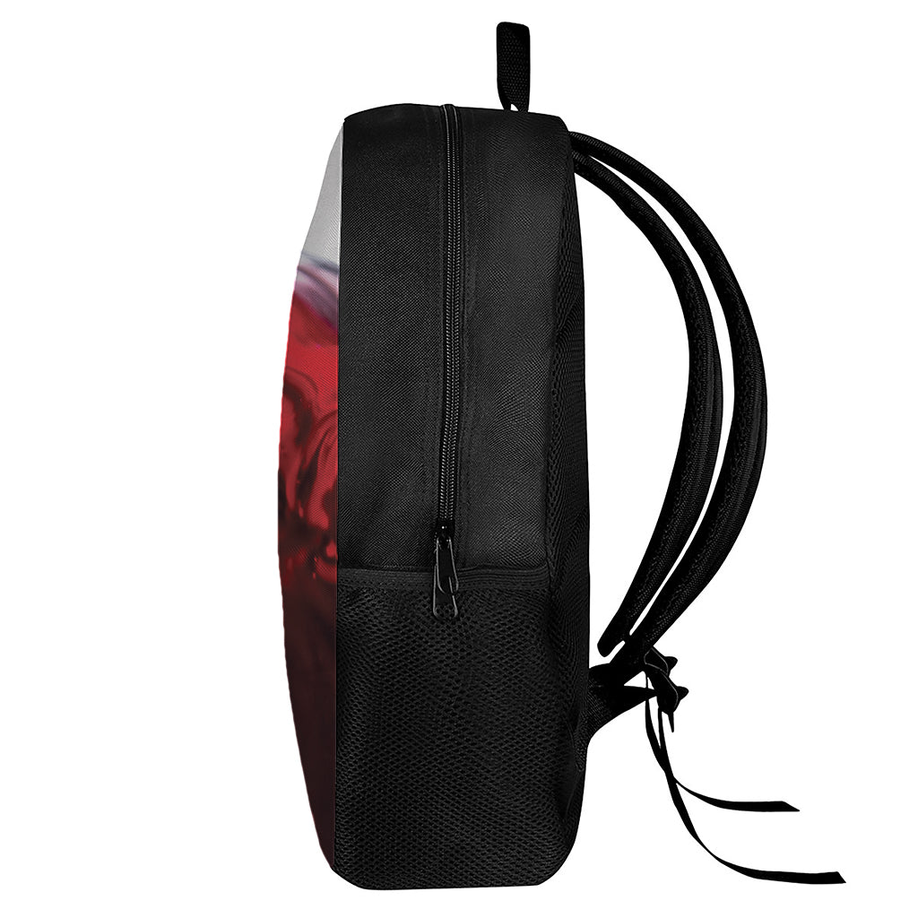 Red Wine Print 17 Inch Backpack