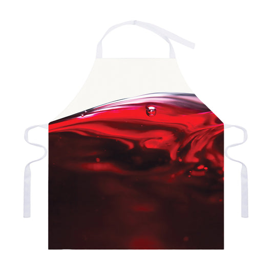 Red Wine Print Adjustable Apron