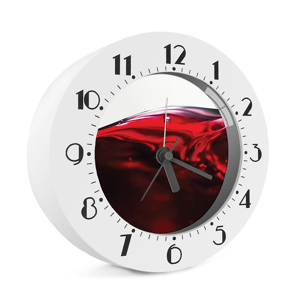 Red Wine Print Alarm Clock