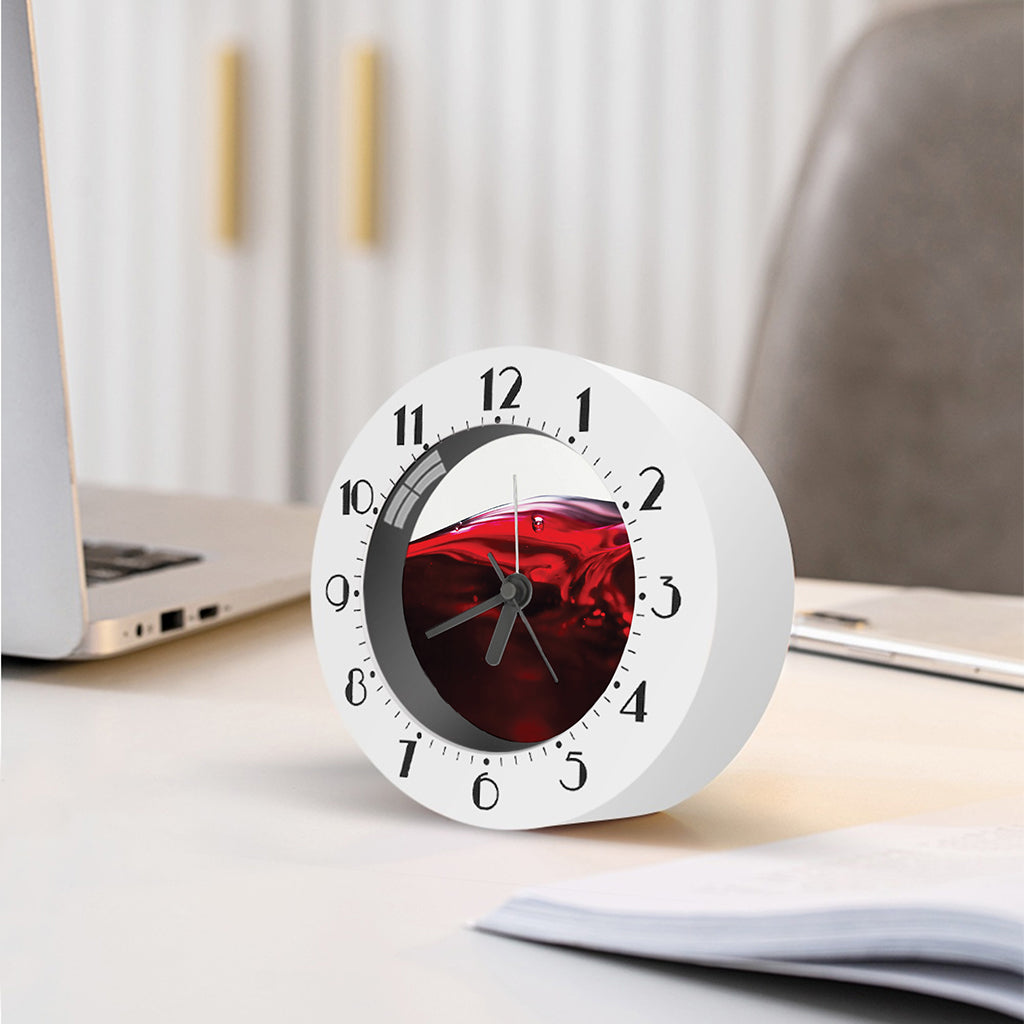 Red Wine Print Alarm Clock