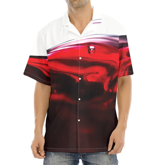 Red Wine Print Aloha Shirt