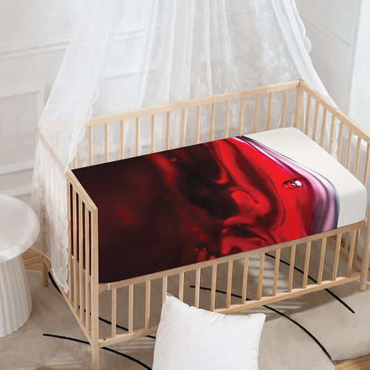 Red Wine Print Baby Crib Sheet