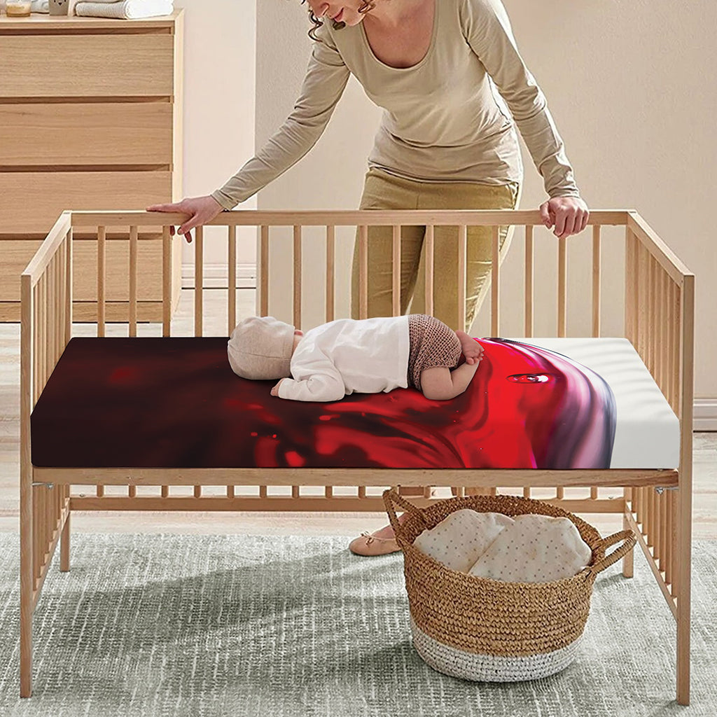 Red Wine Print Baby Crib Sheet