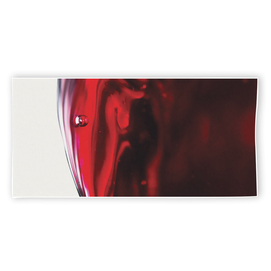 Red Wine Print Beach Towel