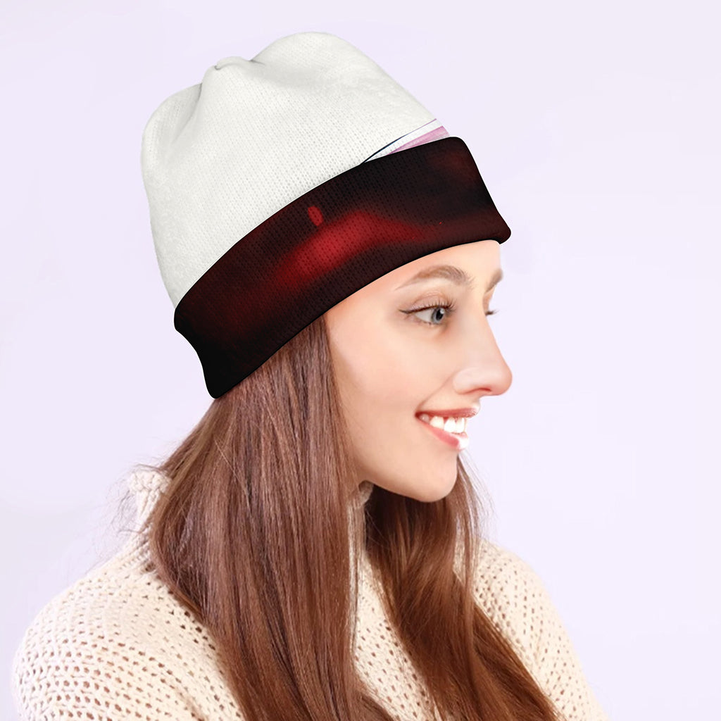 Red Wine Print Beanie