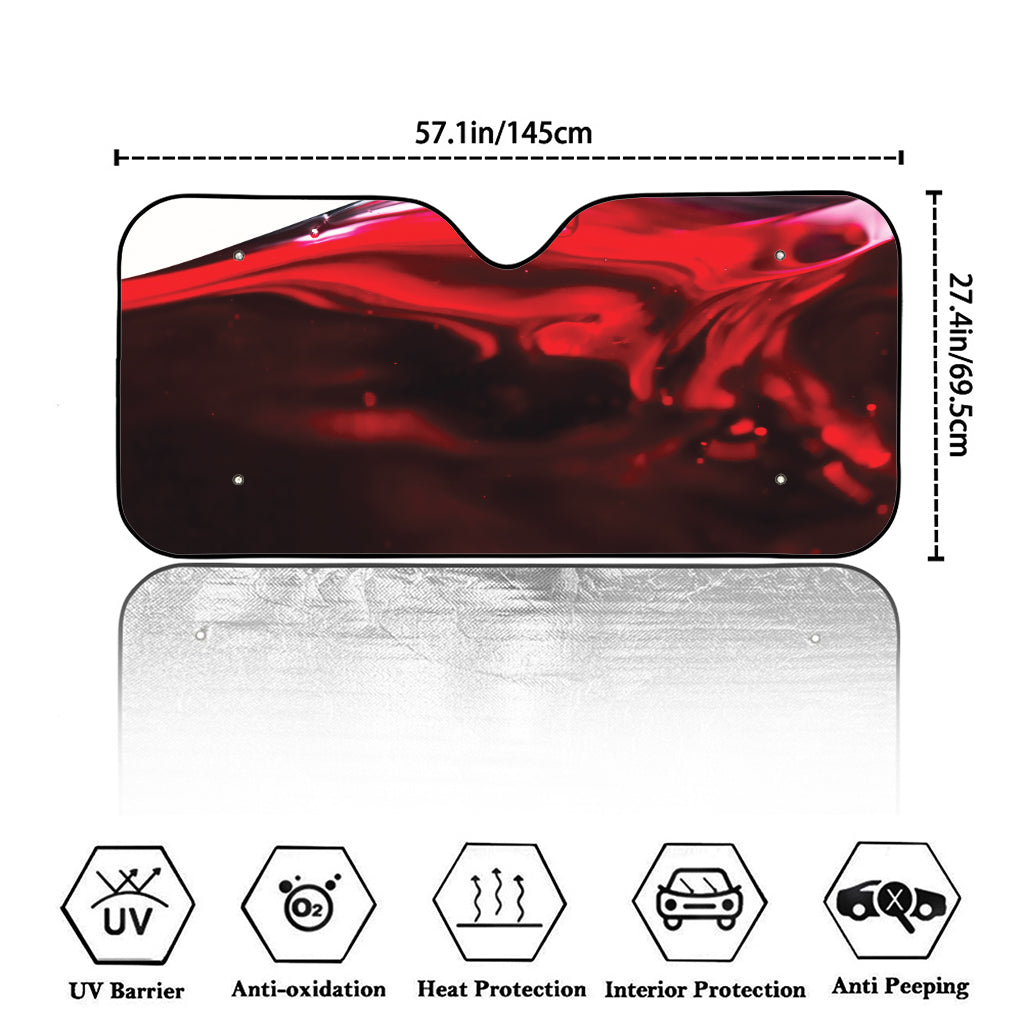 Red Wine Print Car Windshield Sun Shade