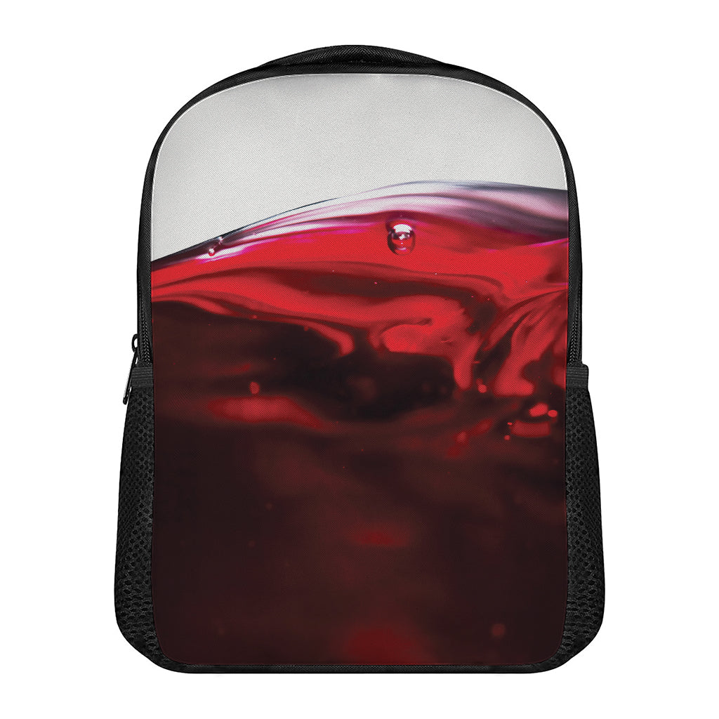 Red Wine Print Casual Backpack