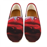 Red Wine Print Casual Shoes