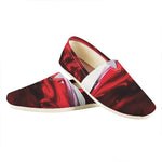 Red Wine Print Casual Shoes