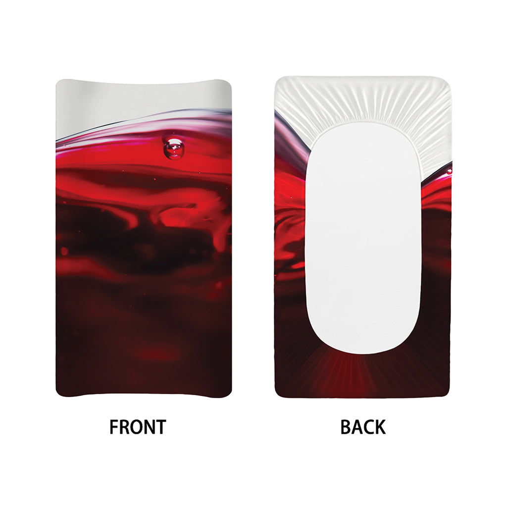 Red Wine Print Changing Pad Cover