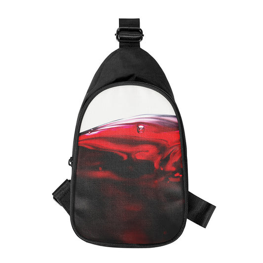 Red Wine Print Chest Bag