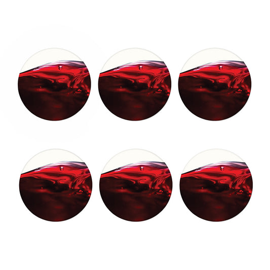 Red Wine Print Coaster Set