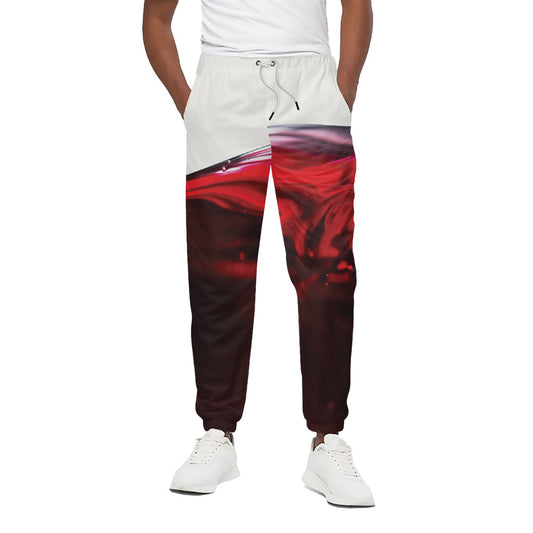 Red Wine Print Cotton Pants