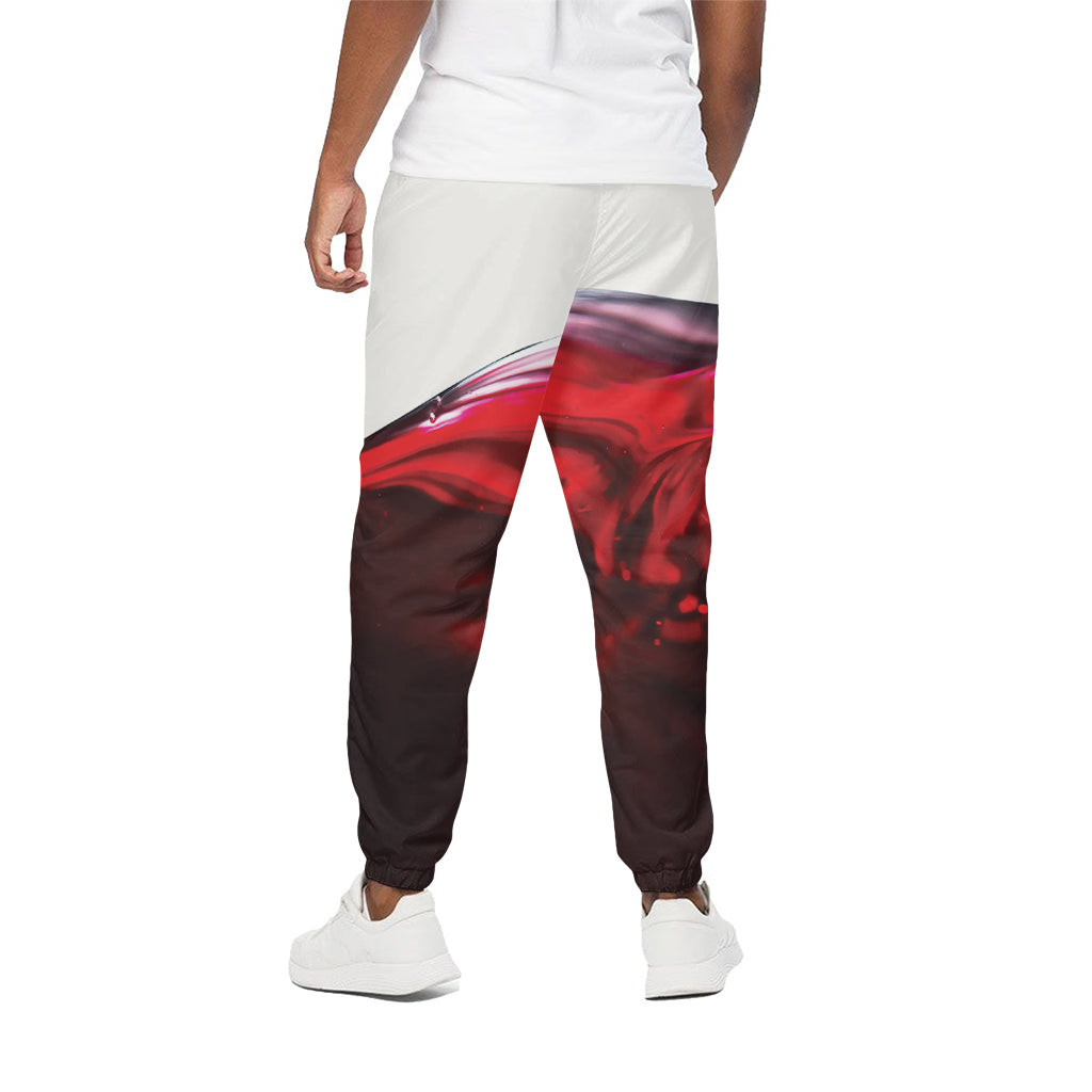 Red Wine Print Cotton Pants