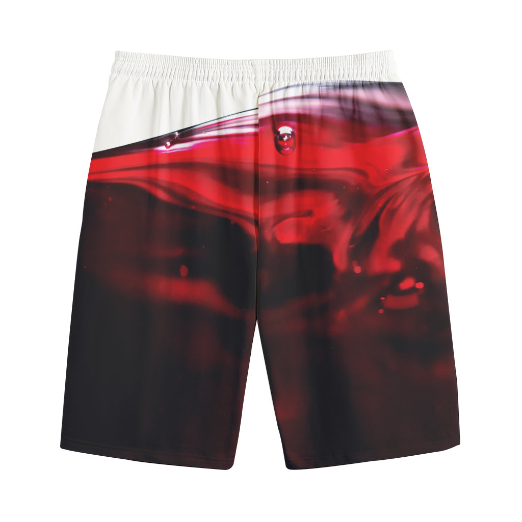 Red Wine Print Cotton Shorts