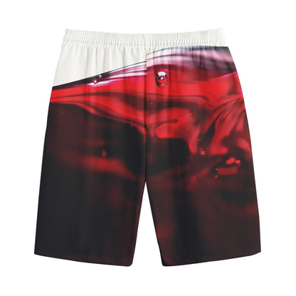 Red Wine Print Cotton Shorts