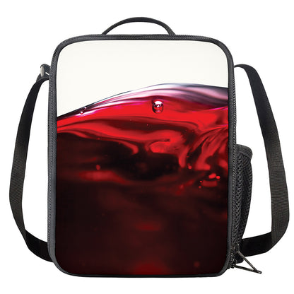 Red Wine Print Crossbody Lunch Bag