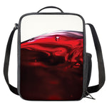 Red Wine Print Crossbody Lunch Bag