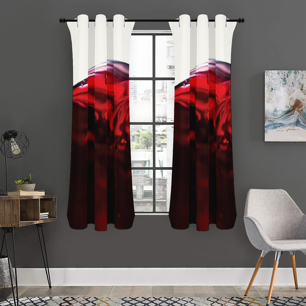 Red Wine Print Curtain