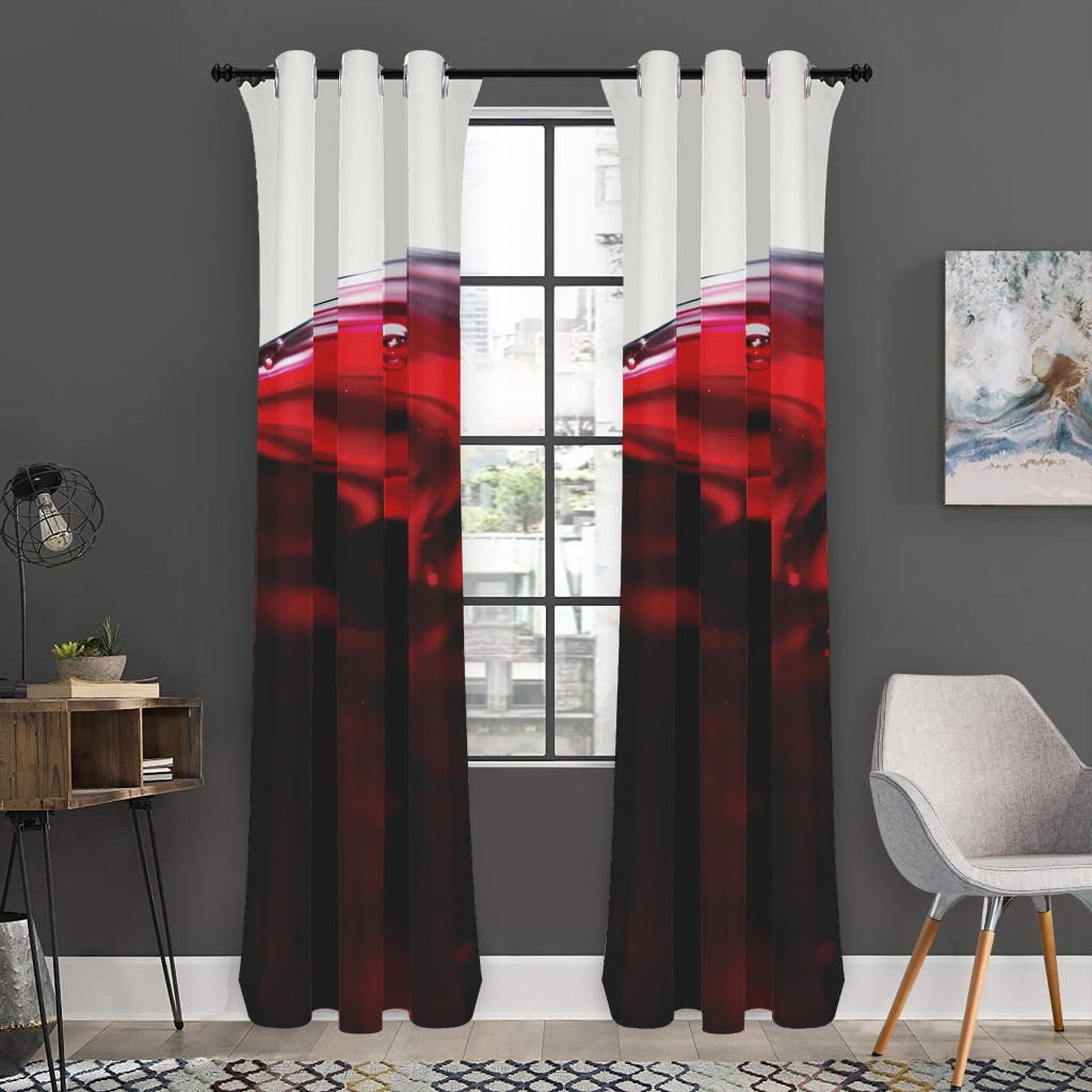 Red Wine Print Curtain