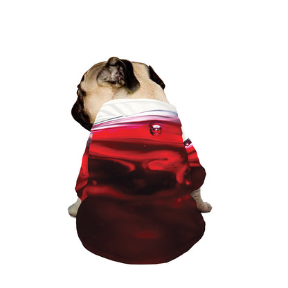 Red Wine Print Dog Zip Up Jacket