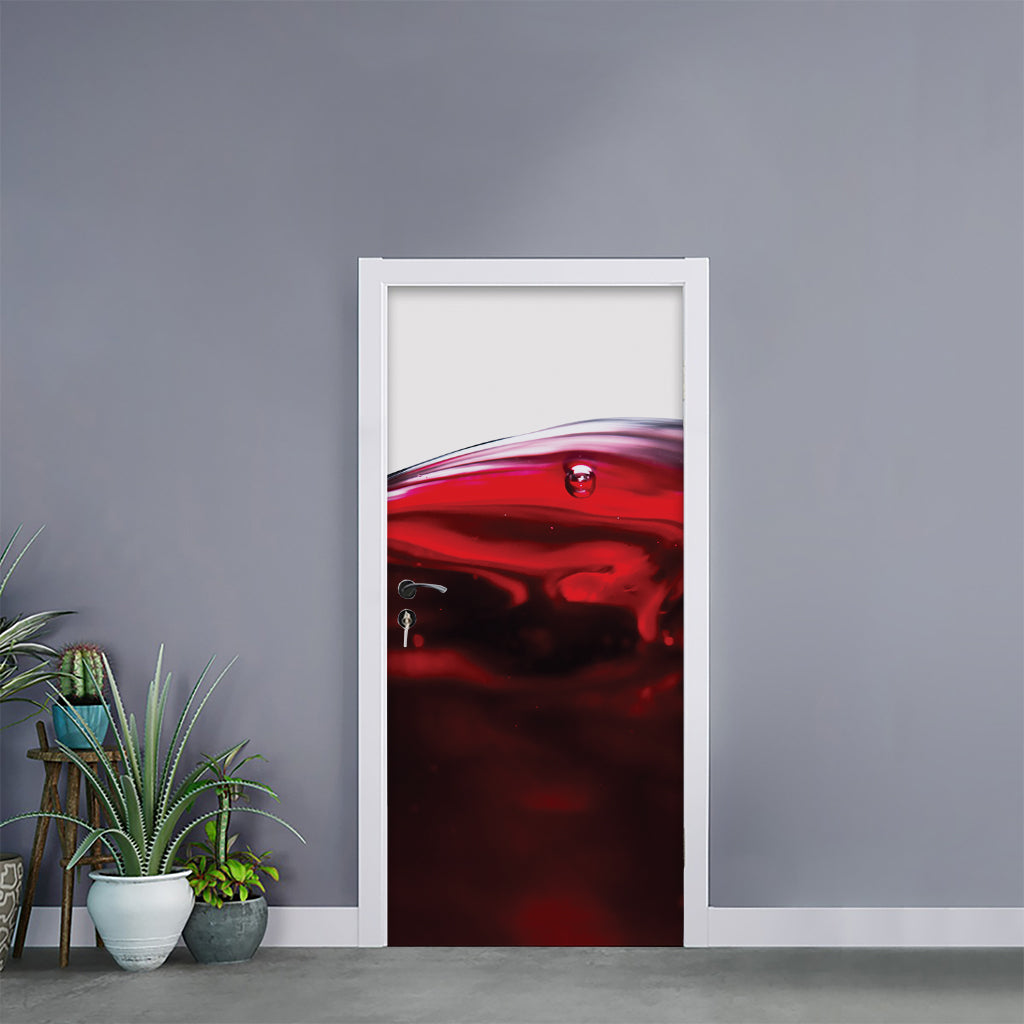 Red Wine Print Door Sticker
