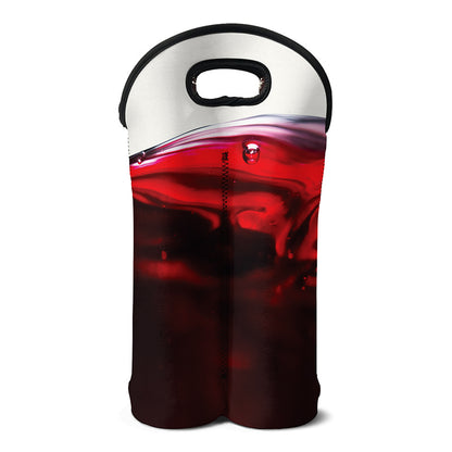 Red Wine Print Double Neoprene Wine Tote