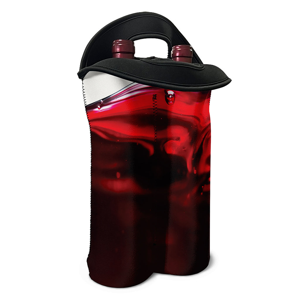 Red Wine Print Double Neoprene Wine Tote
