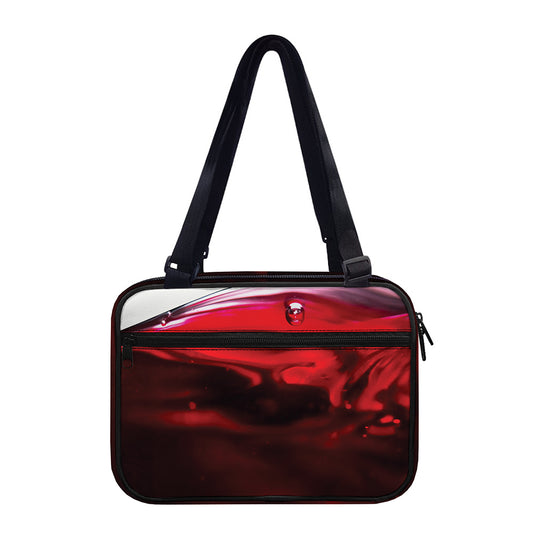 Red Wine Print Double Strap Bible Bag