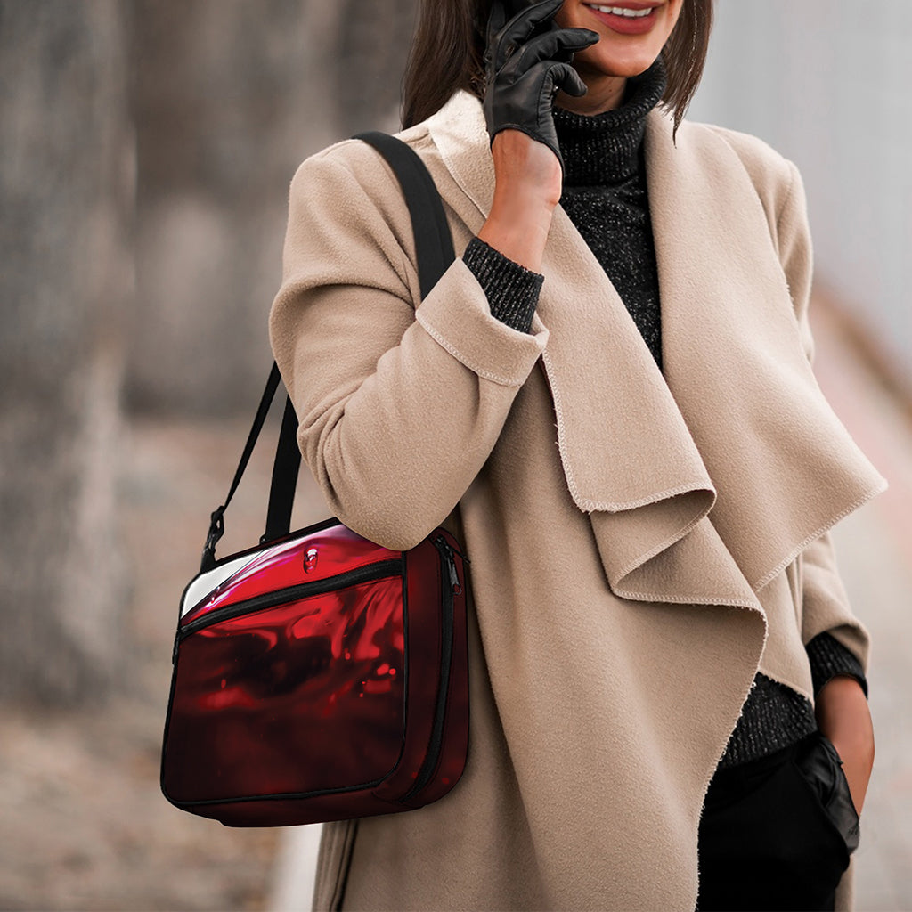 Red Wine Print Double Strap Bible Bag
