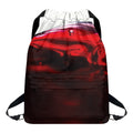 Red Wine Print Drawstring Backpack