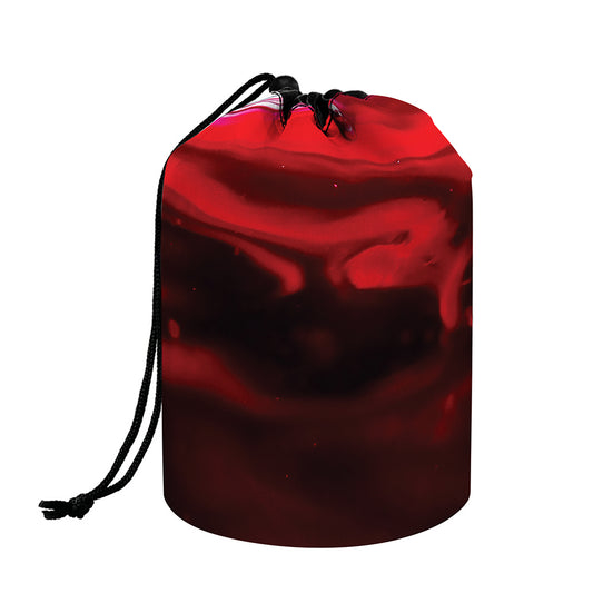 Red Wine Print Drawstring Makeup Bag