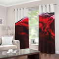 Red Wine Print Extra Wide Grommet Curtains