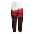 Red Wine Print Fleece Lined Knit Pants