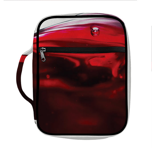 Red Wine Print Front Pocket Bible Bag