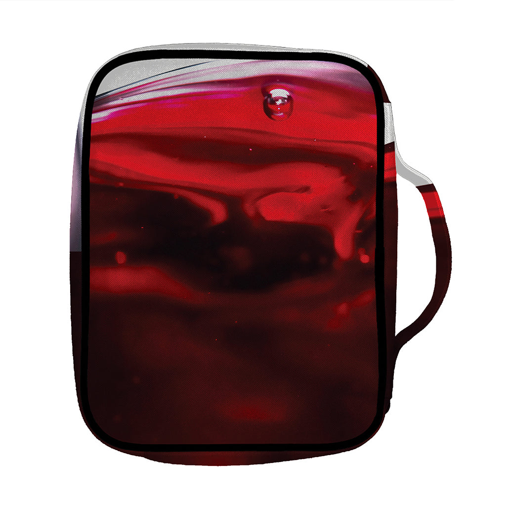 Red Wine Print Front Pocket Bible Bag