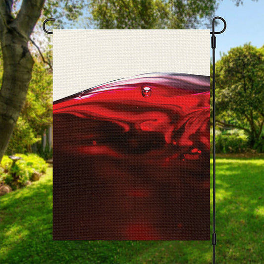 Red Wine Print Garden Flag
