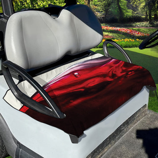 Red Wine Print Golf Cart Seat Cover