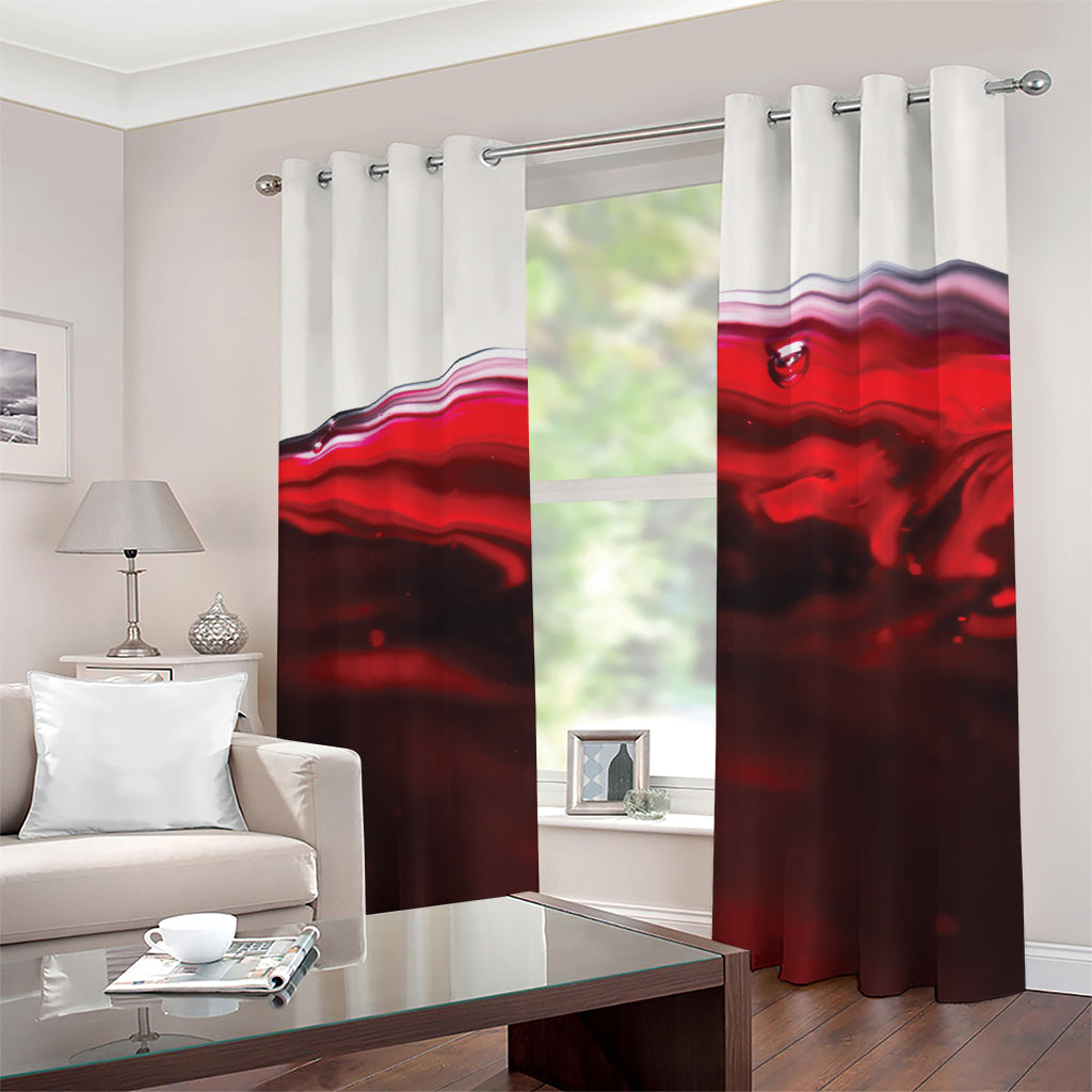 Red Wine Print Grommet Curtains