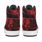 Red Wine Print High Top Leather Sneakers