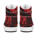Red Wine Print High Top Leather Sneakers