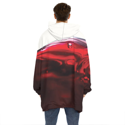 Red Wine Print Hoodie Blanket
