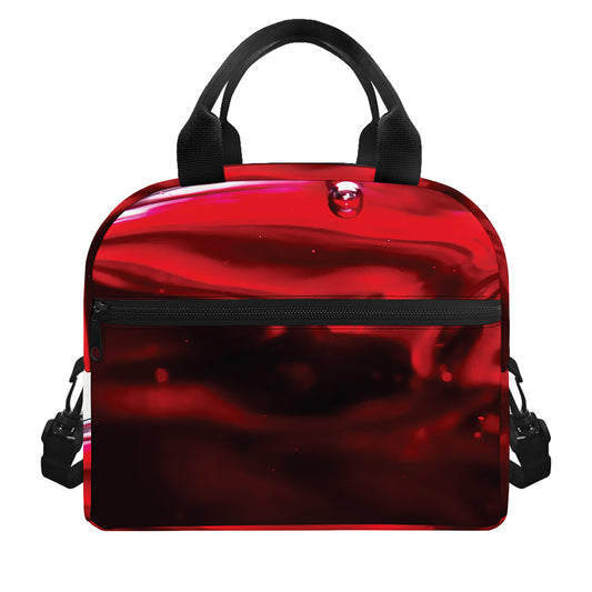 Red Wine Print Insulated Lunch Bag