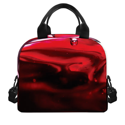 Red Wine Print Insulated Lunch Bag