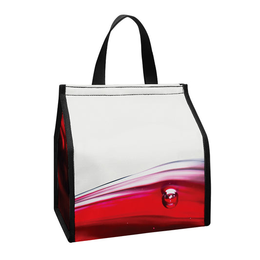 Red Wine Print Insulated Lunch Tote