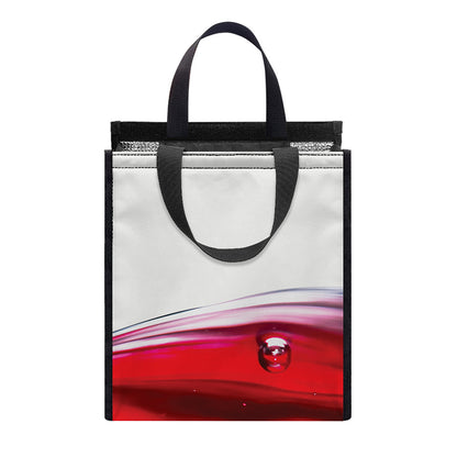 Red Wine Print Insulated Lunch Tote