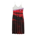 Red Wine Print Jersey Midi Cami Dress