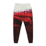 Red Wine Print Jogger Pants