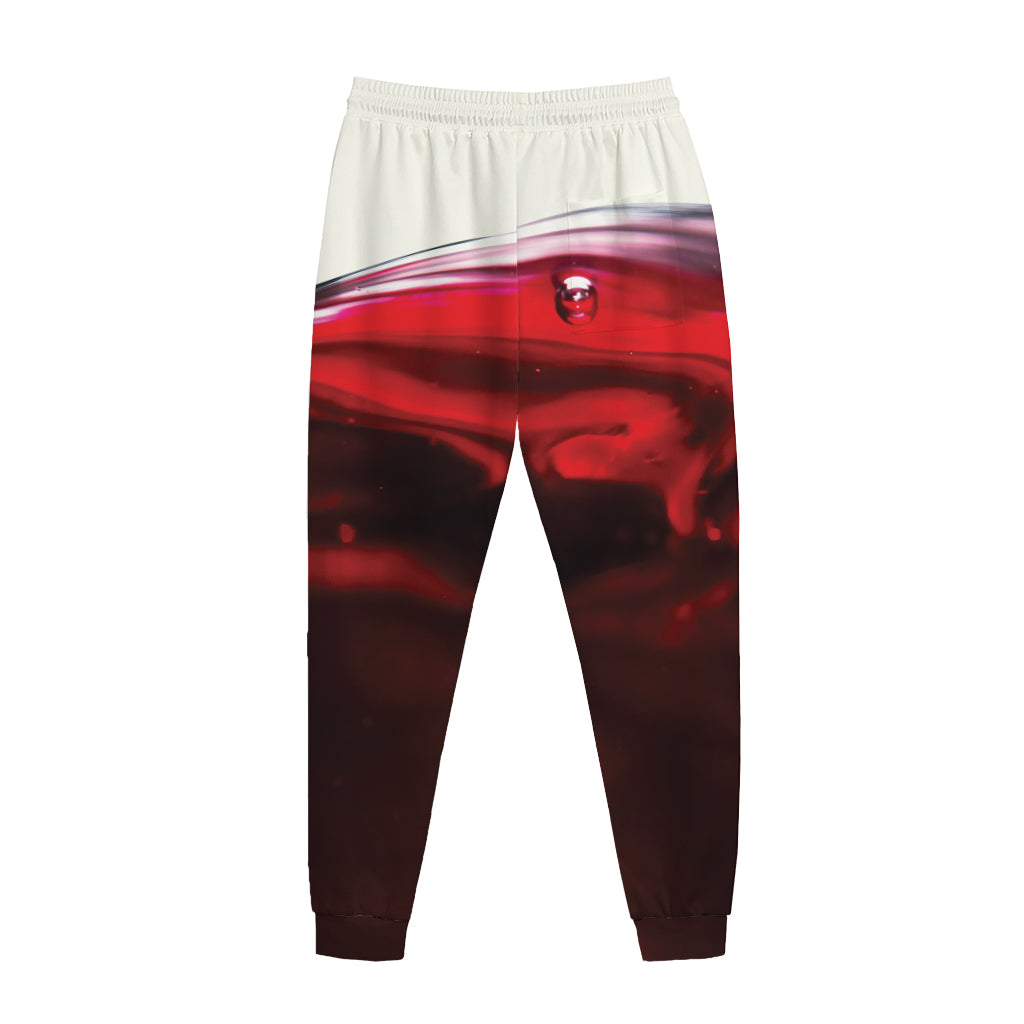 Red Wine Print Jogger Pants